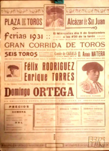 Cartel de Toros, 1931.