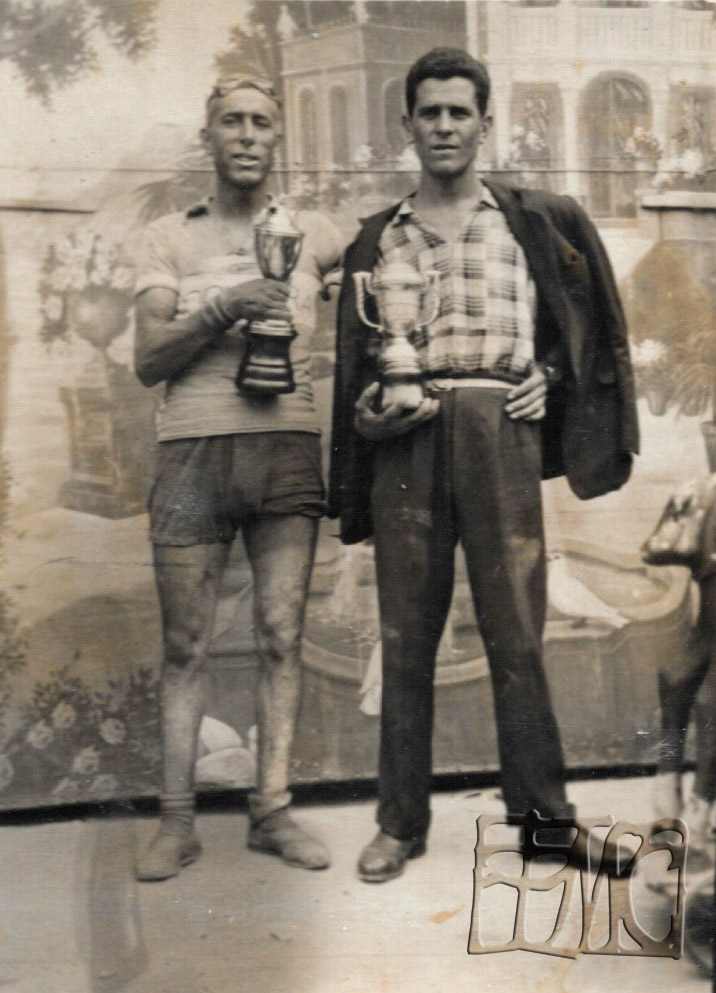 De izda. a dcha. Ángel Murat, 1º Local y Fernando Manzaneque ganador de la 10ª edición en 1953.