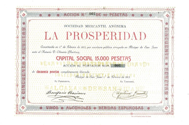 Primera Acción de La Prosperidad. 1 de febrero de 1913.